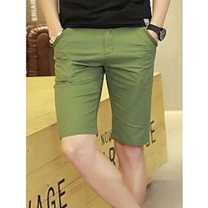 Men's Shorts Chino Shorts Bermuda shorts Pocket Plain Comfort Breathable Outdoor Daily Going out 100% Cotton Fashion Streetwear Black Red Lightinthebox