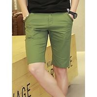 Men's Shorts Chino Shorts Bermuda shorts Pocket Plain Comfort Breathable Outdoor Daily Going out 100% Cotton Fashion Streetwear Black Red Lightinthebox - thumbnail