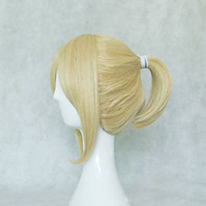 Cosplay Costume Wig Synthetic Wig Cosplay Wig Kagamine Len Vocaloid Straight Cosplay Asymmetrical Short Bob Wig Short Blonde Grey Natural Black Synthetic Hair 12 inch Women's Cosplay Black Blonde miniinthebox