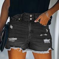 Women's Shorts Denim Plain Black Blue Casual Daily Short Going out Weekend Summer Lightinthebox