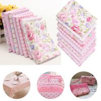 8Pcs Pink Flower Design Cotton Fabric DIY Household Goods Patchwork Handcraft Sewing Cloth