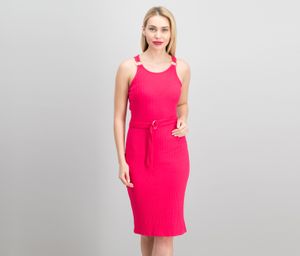 Ribbed Dress  Deep Pink