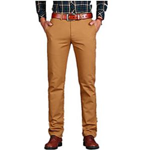 Men's Casual Daily Chinos Pants Solid Colored Full Length Army Green Black Khaki Beige Gray miniinthebox