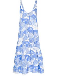 Desmond & Dempsey Pahari-print night dress - Blue