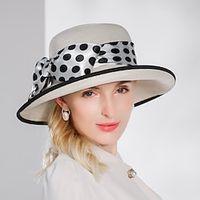 Bohemian Beach Straw Headwear  Straw Hats with Satin Bowknot Casual  Holiday Headpiece Sun Protection Anniversary  Birthday  New Baby Lightinthebox - thumbnail