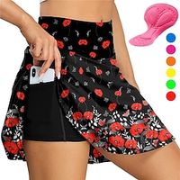 21Grams Women's Cycling Skort Skirt Bike Skirt Bottoms Race Fit Mountain Bike MTB Road Bike Cycling Sports Graphic Floral Botanical 3D Pad Cycling Breathable Moisture Wicking Dark Pink Black Spandex Lightinthebox - thumbnail