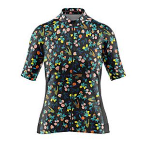 21Grams Women's Short Sleeve Cycling Jersey Summer Spandex Polyester Black Floral Botanical Bike Jersey Top Mountain Bike MTB Road Bike Cycling Quick Dry Moisture Wicking Breathable Sports Clothing miniinthebox