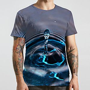 Men's Unisex Tee T shirt 3D Print Paisley 3D Graphic Prints Plus Size Print Short Sleeve Casual Tops Fashion Designer Big and Tall Gray miniinthebox