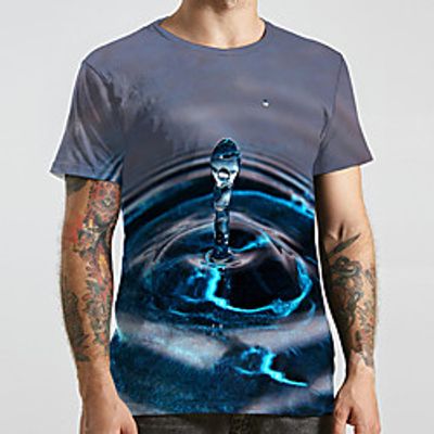Men's Unisex Tee T shirt 3D Print Paisley 3D Graphic Prints Plus Size Print Short Sleeve Casual Tops Fashion Designer Big and Tall Gray miniinthebox