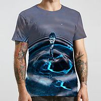 Men's Unisex Tee T shirt 3D Print Paisley 3D Graphic Prints Plus Size Print Short Sleeve Casual Tops Fashion Designer Big and Tall Gray miniinthebox - thumbnail