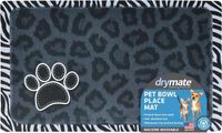 Drymate Black Leopard Zebra Border Pet Bowl Place Mat 12 X 20 Inches