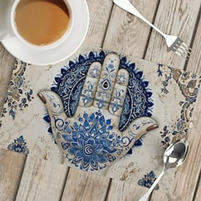 1PC Hamasa Hand Ramadan Pattern Placemat Table Mat 12x18 Inch Table Mats for Party Kitchen Dining Decoration Lightinthebox 1PC Hamasa Hand Ramadan Pattern Placemat Table Mat 12x18 Inch Table Mats for Party Kitchen Dining Decoration Lightinthebox