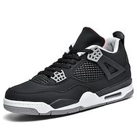 Men's Sneakers Light Soles Comfort Shoes Basketball Sporty Casual Athletic PU Comfortable Lace-up Black Grey Wine Black  Red Color Block Spring Fall Lightinthebox - thumbnail