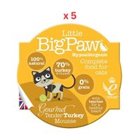 Little Big Paw Cat Gourmet Turkey Mousse - 85g (Pack Of 5)