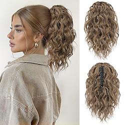 Ponytail Extension Short Claw Ponytail Extension Wavy Curly Jaw Clip in Pony tails Hair Extension Natural Synthetic Hairpiece for Women Lightinthebox