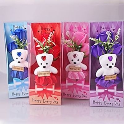1PC Mother's Day Gift Valentine's Day Imitation Flower Artificial Flower Bear Flower Gift Rose Soap Flower Bundle PVC Box Birthday Gift for Mom and Friends Anniversary Gift Lightinthebox 1PC Mother's Day Gift Valentine's Day Imitation Flower Artificial Flower Bear Flower Gift Rose Soap Flower Bundle PVC Box Birthday Gift for Mom and Friends Anniversary Gift Lightinthebox