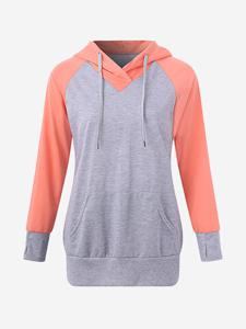 Casual Patchwork Hooded Women Hoodies