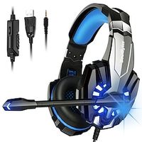 Stereo Gaming Headset for Xbox One PS4 PS5 PC Controller, Noise Cancelling Over Ear Headphones with Mic, LED Light, Bass Surround, Soft Memory Earmuffs for Laptop Mac Nintendo NES Games Lightinthebox - thumbnail