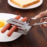 Multipurpose Stainless Steel Food Tong Shovel Spatulas Bread Meat Vegetable Clip Clamp BBQ Tool
