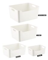 Keyway Multi Sizes Storage Boxes White Set of 4