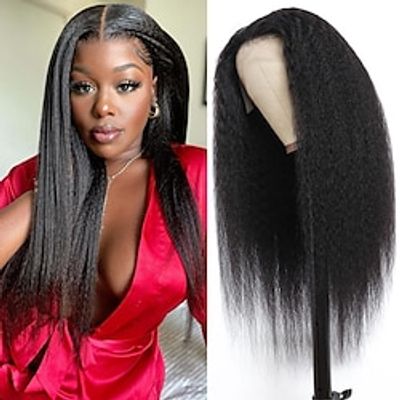 Human Hair 13x4 Lace Front Wig Side Part Middle Part Free Part Brazilian Hair Body Wave Black Wig 150% Density with Baby Hair Glueless Pre-Plucked For Women wigs for black women Long Human Hair Lace Lightinthebox