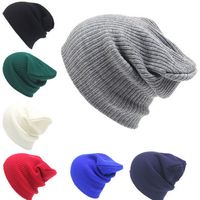 Winter Solid Knitted Warm Skullies Beanies Hats