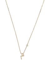 Harfi Meem Necklace Small Solid Gold Plus 1 Solitaire - thumbnail