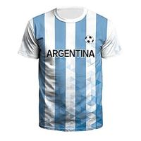 Kids Boys World Cup T shirt Tee Letter Stripe Football Short Sleeve Crewneck Children Top Casual Sports Summer Blue 3-12 Years Lightinthebox - thumbnail