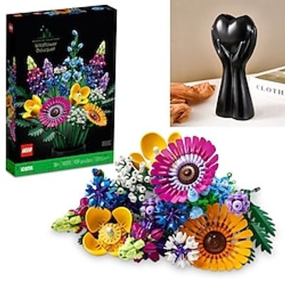 Bouquet Blocks With Vase Icons Wildflower Bouquet  Set - Artificial Flowers with Poppies and Lavender Adult Collection Unique Home Dcor  for Wife Spring Flowers Valentine's Day for Girls Lightinthebox