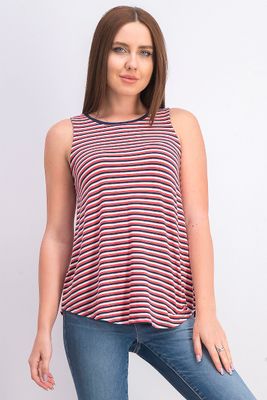 Womens Striped Sleeveless Tee Red/White/Navy Womens Striped Sleeveless Tee Red/White/Navy