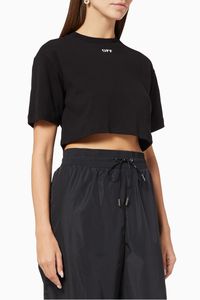 Logo Ribbed Cotton Crop Top