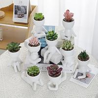 Succulent Doll Planter Add a Touch of Whimsy to Your Desktop with this Creative Decor Piece, Featuring Lifelike Plants for a Unique and Charming Interior Design Accent Lightinthebox