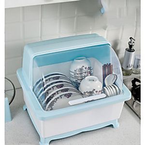 Kitchen Bowl Dish Storage Box Drain Rack with Lid Double-Layer Household Plastic Large Dish Rack Cupboard Lightinthebox