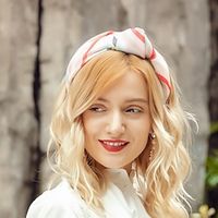 Headbands Hats Fiber Turbans Wedding Tea Party Elegant Retro With Bowknot Stripe Headpiece Headwear Lightinthebox - thumbnail
