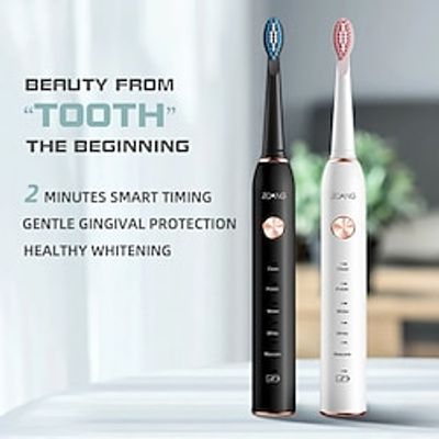 Ultrasonic Electric Toothbrush Kit Rechargeable USB With 38 Soft Bristles Brush Heads 5 Cleaning Modes Waterproof Oral Care Toothbrush Suitable For Male And Female At Home Travel Ideal For Gift Lightinthebox