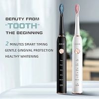 Ultrasonic Electric Toothbrush Kit Rechargeable USB With 38 Soft Bristles Brush Heads 5 Cleaning Modes Waterproof Oral Care Toothbrush Suitable For Male And Female At Home Travel Ideal For Gift Lightinthebox - thumbnail