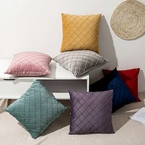 Luxury Cushion Cover Thickened Color Dutch Velvet 3D Diamond Lattice Sofa Cushion Cover Outdoor Cushion Patio Throw Pillow Covers for Garden Farmhouse Bench Couch miniinthebox