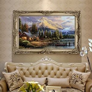 Handmade Oil Painting Canvas Wall Art Decoration Classical American Impression Landscape for Home Decor Rolled Frameless Unstretched Painting miniinthebox