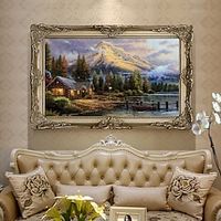 Handmade Oil Painting Canvas Wall Art Decoration Classical American Impression Landscape for Home Decor Rolled Frameless Unstretched Painting miniinthebox - thumbnail