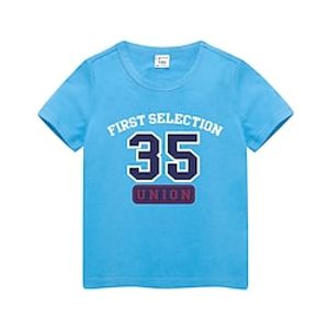 Kids Boys T shirt Short Sleeve Active Cotton Fall Lake blue Colorful blue Pink Lightinthebox