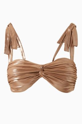 Goldie Bikini Top in Metallic Nylon Goldie Bikini Top in Metallic Nylon