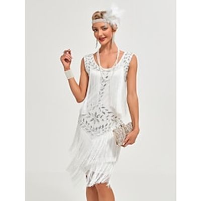 Roaring 20s 1920s Vacation Dress Cocktail Dress Flapper Dress Dress Masquerade The Great Gatsby Charleston Women's Sequins Tassel Fringe Cosplay Costume New Year Party  Evening Homecoming Prom Dress Lightinthebox