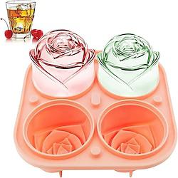 3D Rose Ice Molds 2.5 Inch Large Ice Cube Trays Make 4 Giant Cute Flower Shape Ice Silicone Rubber Fun Big Ice Ball Maker Lightinthebox