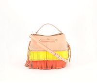 Womens Bucket Shoulder Bag 20 L x 20 H x 12 W cm  Nude/Lime/Orange - thumbnail