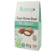 Organik Organic Chocolate Coated Almond 30 Gr Carton