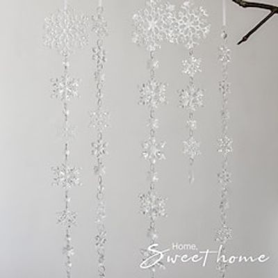Christmas snowflake string pendant acrylic transparent snowflake flakes Christmas tree snowflake string window decoration Lightinthebox