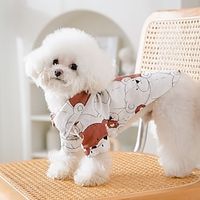 Dog Cat Shirt  T-Shirt Bear Fashion Cute Holiday Casual  Daily Dog Clothes Puppy Clothes Dog Outfits Soft White Yellow Costume for Girl and Boy Dog Cotton Fabric XS S M L XL Lightinthebox - thumbnail