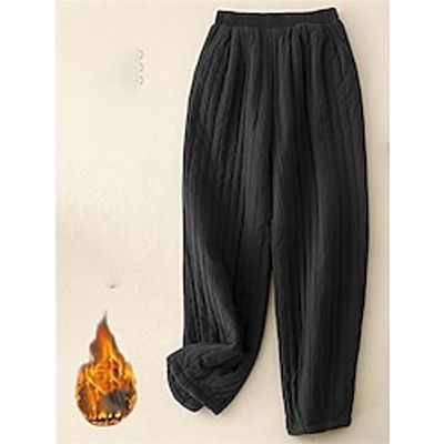 Women's Pants Trousers Full Length Fashion Streetwear Street Daily rice white Navy M L Fall Winter Lightinthebox