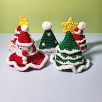 Hats Cute Christmas Accessories Knitted Headwear New Year's Holiday Party Handmade Neck Lightinthebox - thumbnail