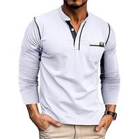 Men's T shirt Tee Henley Shirt Tee Tee Top Long Sleeve Shirt Plain Henley Street Vacation Long Sleeve Knit Clothing Apparel Fashion Designer Basic Lightinthebox